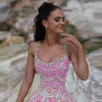 Bling Beaded Spaghetti Strap A-Line Prom Dress