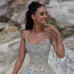 Bling Beaded Spaghetti Strap A-Line Prom Dress