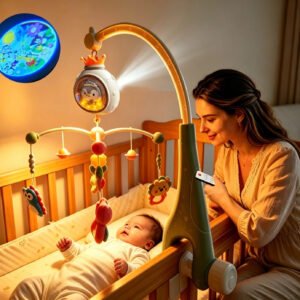 Baby Crib Mobile with Remote Control and Night Light