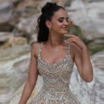 Bling Beaded Spaghetti Strap A-Line Prom Dress