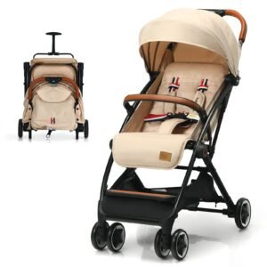 Portable Baby Stroller with One-Hand Folding