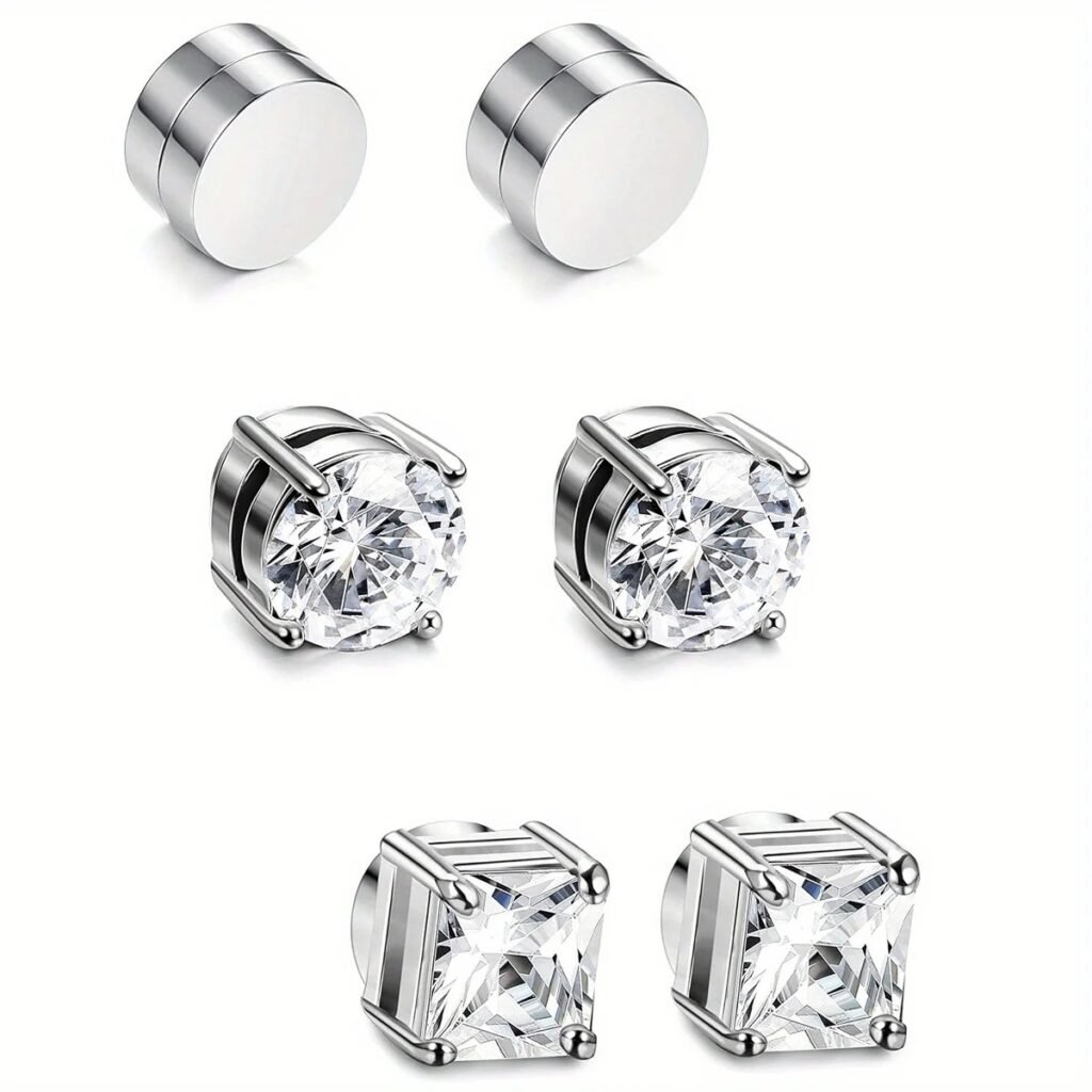 Men's Magnetic Crystal No-Pierce Stud Earrings