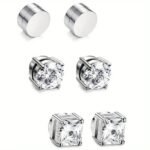 Men's Magnetic Crystal No-Pierce Stud Earrings