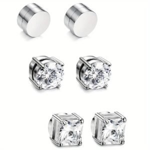Men's Magnetic Crystal No-Pierce Stud Earrings