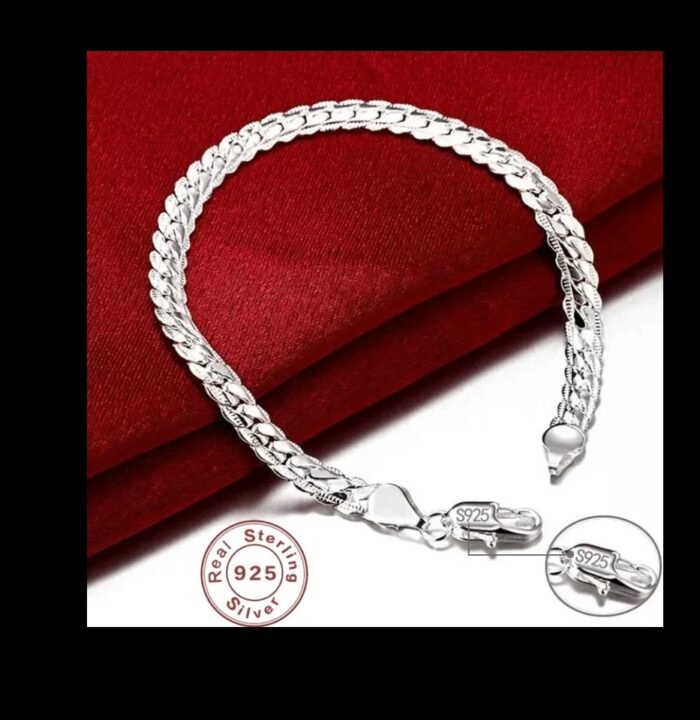 925 Sterling Silver Flat Chain Bracelet
