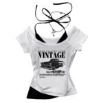 Women's Vintage Car Graphic Cropped T-Shirt