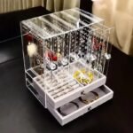 Large Transparent Jewellery Storage Box with Dust proof Design