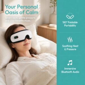 Bluetooth Eye Massager with Heat & Air Pressure