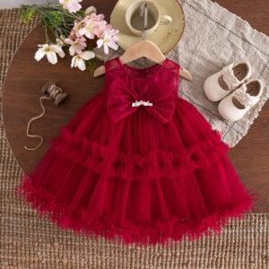 Baby Girls Sweet Bow Summer Party Dress