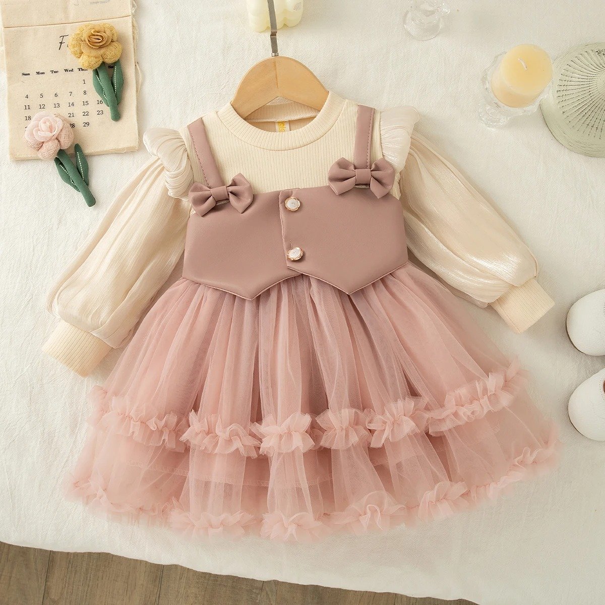 Baby Girls Chiffon Bow Princess Dress Baby Girls Chiffon Bow Princess Dress