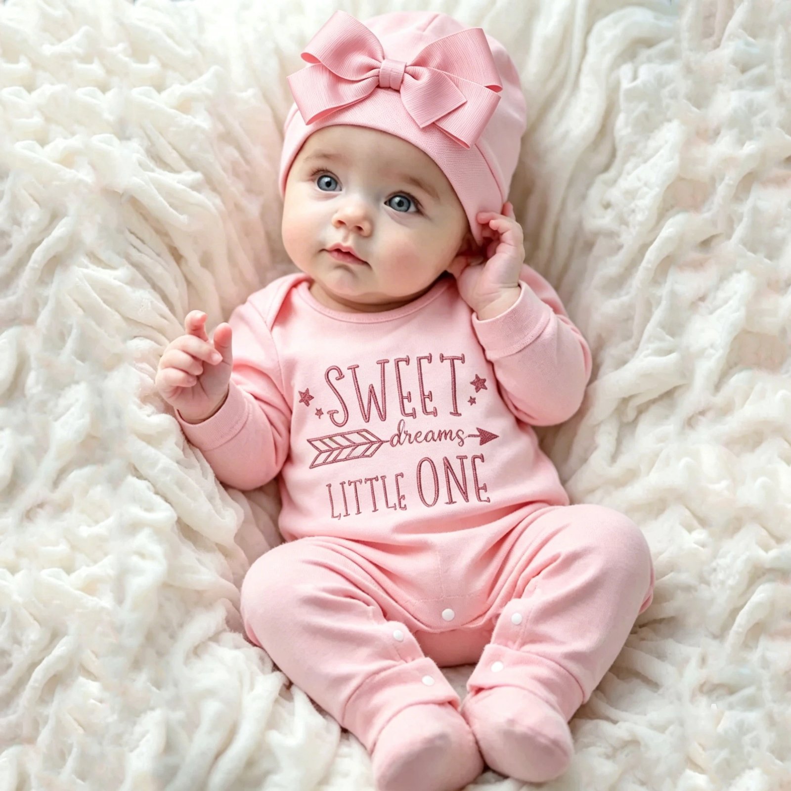 Newborn Photography Romper with Bow Hat Newborn Photography Romper with Bow Hat