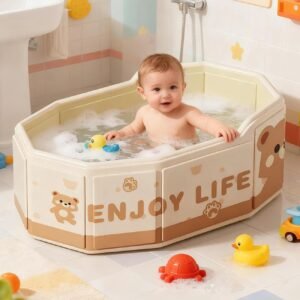 Foldable Baby Bathtub Leak-Proof Infant Bath