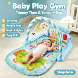 Foldable Baby Play Gym with Lights and Toys