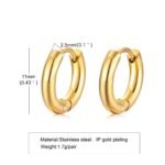 Men's Classic Stainless Steel Hoop Huggie Earrings