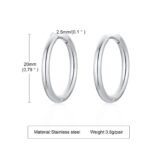 Men's Classic Stainless Steel Hoop Huggie Earrings