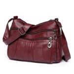 Vintage Leather Women's Multi-Pocket Crossbody Bag