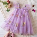Girls' Summer Lace Floral Princess Dress