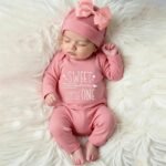 Newborn Photography Romper with Bow Hat