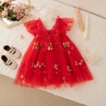 Girls' Summer Lace Floral Princess Dress