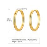 Men's Classic Stainless Steel Hoop Huggie Earrings
