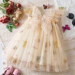 Girls' Summer Lace Floral Princess Dress