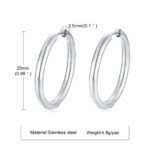 Men's Classic Stainless Steel Hoop Huggie Earrings