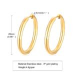 Men's Classic Stainless Steel Hoop Huggie Earrings