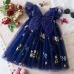Girls' Summer Lace Floral Princess Dress