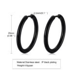 Men's Classic Stainless Steel Hoop Huggie Earrings