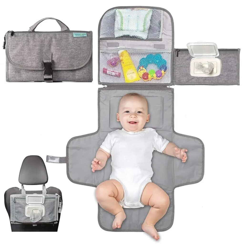 Portable Baby Changing Mat with Storage Pockets