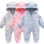 Soft Flannel Baby Jumpsuit for Autumn and Winter