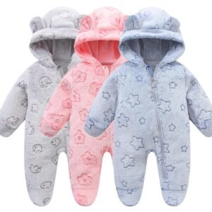 Soft Flannel Baby Jumpsuit for Autumn and Winter