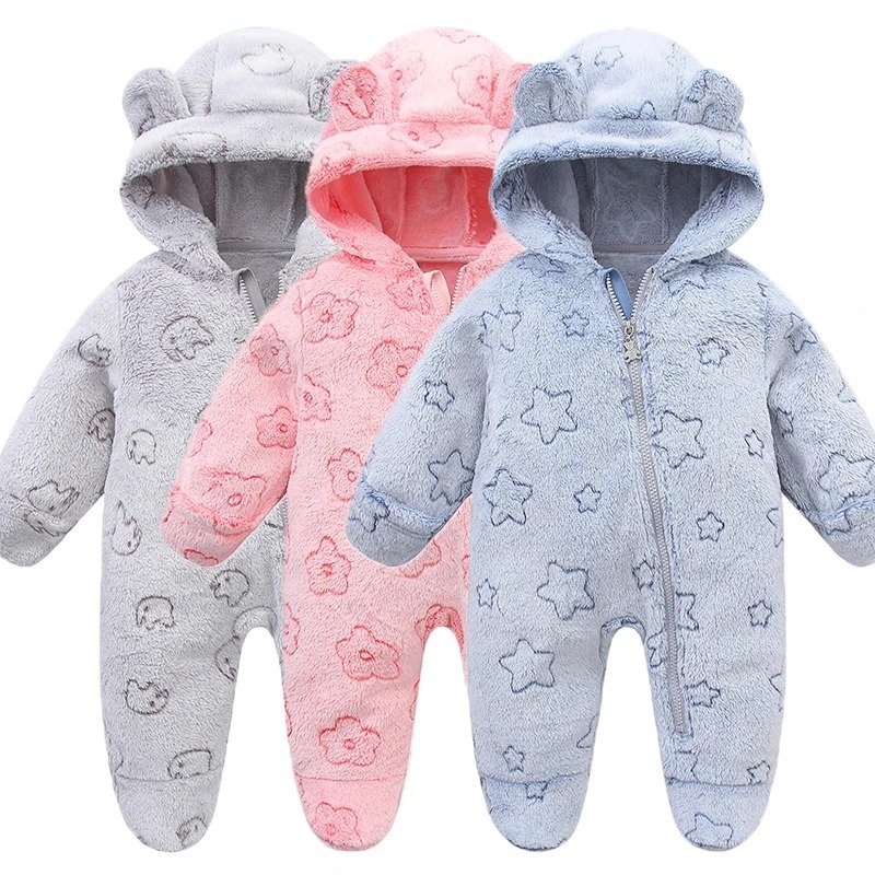 Soft Flannel Baby Jumpsuit for Autumn and Winter Soft Flannel Baby Jumpsuit for Autumn and Winter