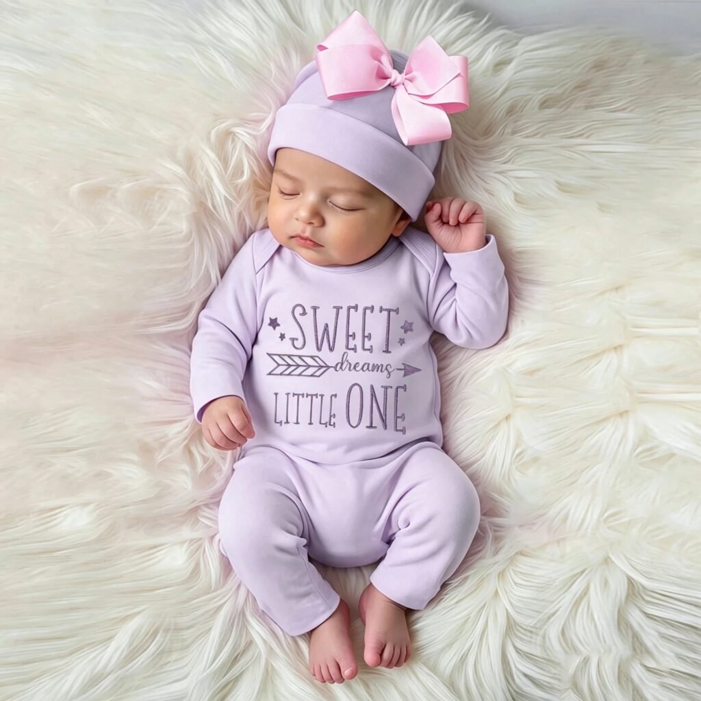 Newborn Photography Romper with Bow Hat