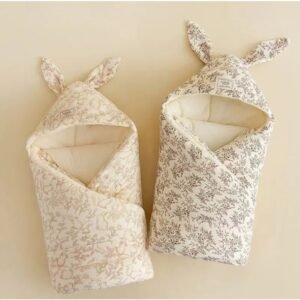 Soft Cotton Baby Swaddle Blanket with Bunny Ears