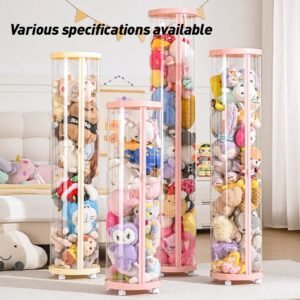 Transparent Plush Toy Storage Box with Zipped Lid