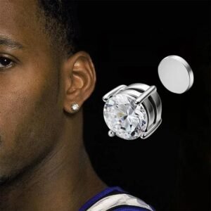 Men's Magnetic Crystal No-Pierce Stud Earrings