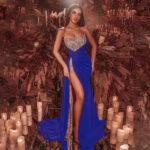 Women's Luxury Sequin Off-Shoulder High-Split Dress
