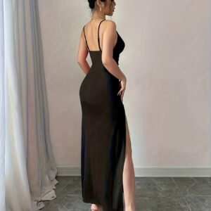 Women's Off-Shoulder Waist Cutout High-Slit Dress