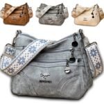Spacious Women's Multi-Pocket Leather Crossbody Bag