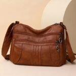 Vintage Leather Women's Multi-Pocket Crossbody Bag