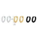 Men's Classic Stainless Steel Hoop Huggie Earrings