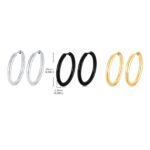 Men's Classic Stainless Steel Hoop Huggie Earrings