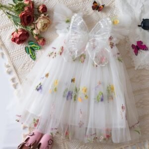 Girls' Summer Lace Floral Princess Dress