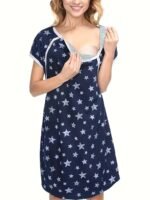 Maternity Nursing Nightdress for Pregnancy & Breastfeeding