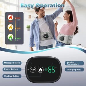 Electric Heated Waist Massage Belt with Air Support