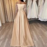 Women's Sequin Off-Shoulder Long Sleeve Evening Dress
