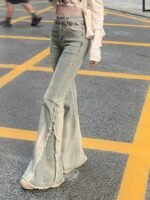 Vintage Blue High-Waist Wide-Leg Jeans for Women