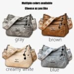Spacious Women's Multi-Pocket Leather Crossbody Bag