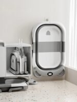 Collapsible Baby Bath with Thermometer and Cushion